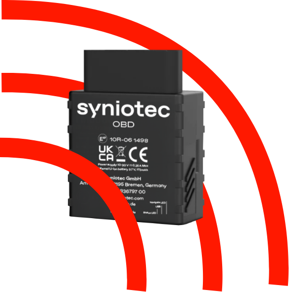 قابس تقنيات الاتصال عن بُعد OBD من syniotec مع موجات الإشارة